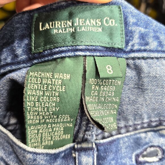 VTG Ralph Lauren Denim Maxi Skirt Raw Pockets Women 8 Boho Festival Western 90s - Picture 11 of 12